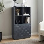 Highboard Bopibobro mit 2 Türen 118x64x30 cm Dunkelgrau [en.casa]