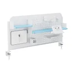 Organizer birou Sauda cu prindere pe blat, panou perforat, alb/albastru