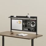 Organizator birou cu prindere pe blat Virvik, panou perforat, negru