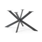 Cadru de masă Svallersun din oțel, profil oval plat, negru, 140x78x71,5 cm