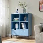 Bibliotecă albastră cu 2 sertare Colwyn, 105x80x40 cm, [en.casa]