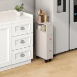 Dulap îngust cu roți pentru nișe Broreynna 66x15x33 cm, nisip