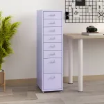 Dulap mobil de birou cu 8 sertare, mov deschis, 109x28x41 cm, [en.casa]