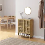 Pantofar din bambus Sirgerg 91x72x35 cm, natur, cu 2 uși