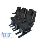 Tapițerie Kegel Tailor Made potrivită pentru rândul doi sau trei de scaune pentru Ford Tourneo Custom 2012-2023, neagră Performance AutoTuning