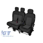 Tapițerie Kegel Tailor Made potrivită pentru scaunele simple + duble pe Peugeot Partner, Citroen Berlingo 2008-2019, negre cu model Performance AutoTuning