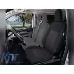 Tapițerie Kegel Tailor Made potrivită pentru scaunul de șofer unic al Ford Transit Custom, Tourneo Custom, Volkswagen T7 după 2024, negru cu gri Performance AutoTuning