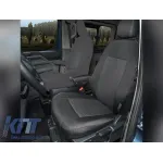 Tapițerie Kegel Tailor Made potrivită pentru un singur scaun de șofer cu un cotieră pentru Ford Transit Custom, Tourneo Custom, Volkswagen T7 după 2024, negru cu gri Performance AutoTuning