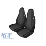 Tapițerie Kegel potrivită pentru două scaune frontale individuale de Peugeot 107, Citroen C1, Toyota Aygo 2005-2014, negre cu model Performance AutoTuning