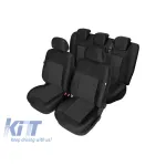 Tapițerie Kegel potrivită pentru scaunele din față + din spate ale Audi A4 B8 2007-2015, neagră cu model Performance AutoTuning