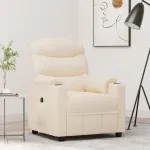 Fotoliu rabatabil electric, crem, material textil GartenMobel Dekor