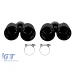 Set de ieșiri de evacuare negre potrivite pentru BMW Seria 5 F10, F11 2010-2017, stânga și dreapta, model 1 Performance AutoTuning