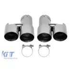 Set de terminale de evacuare duble cromate universale AutoPro, stânga și dreapta, model 2 Performance AutoTuning