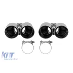 Set de terminale de evacuare duble cromate universale AutoPro, stânga și dreapta Performance AutoTuning