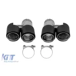 Set de terminații universale duble AutoPro cu capace din carbon, stânga și dreapta, model 1 Performance AutoTuning