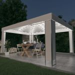 Pavilion cu șir de lumini LED, alb, 3x4 m GartenMobel Dekor