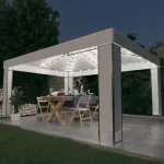 Pavilion cu șir de lumini LED, alb, 3x4 m GartenMobel Dekor