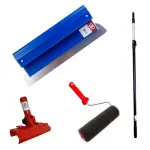 Set gletiera profesionala, inox, 60 cm x 0.4 mm, suport, maner prelungitor 1.2-2.2 m, rola gletuit, Ergolite GartenVIP DiyLine