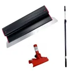 Set gletiera profesionala, inox, 100 cm x 0.3 mm, suport, maner prelungitor 1.2-2.2 m, Ergoplast GartenVIP DiyLine