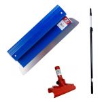 Set gletiera profesionala, inox, 100 cm x 0.4 mm, suport, maner prelungitor 1.2-2.2 m, Ergolite GartenVIP DiyLine