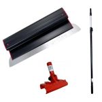 Set gletiera profesionala, inox, 40 cm x 0.3 mm, suport, maner prelungitor 1.2-2.2 m, Ergoplast GartenVIP DiyLine