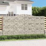 Coșuri gabion arcuite 3 buc. 400x30x200/220 cm fier galvanizat GartenMobel Dekor