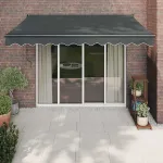 Copertină retractabilă, antracit, 3,5x2,5 m, textil și aluminiu GartenMobel Dekor