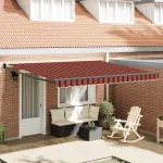 Copertină retractabilă portocaliu/maro 4x3 m, textil/aluminiu GartenMobel Dekor