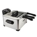 Friteuză din inox Zass ZDF 07, 5L, 2000W, 3 coșuri, termostat reglabil