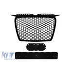 Grilă frontală de tip RS neagră, fără emblemă, potrivită pentru Audi A3 hatchback, Sportback 2005-2008 Performance AutoTuning