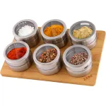 Set recipiente pentru condimente cu suport magnetic, 7 piese, Zass Gourmet