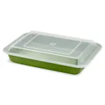 Tava de copt dreptunghiulara cu capac ZASS Gourmet, 36x23 cm, verde