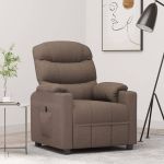 Fotoliu rabatabil electric, gri taupe, material textil GartenMobel Dekor