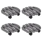 Cărucioare pentru plante, 4 buc., gri, Ø30x7,5 cm, WPC GartenMobel Dekor