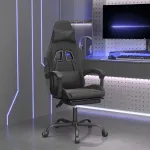 Scaun de gaming cu suport picioare, negru, piele ecologică GartenMobel Dekor