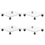 Suport cu role de plante 4 buc 35x35cm sticlă securizată pătrat GartenMobel Dekor