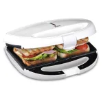 Sandwich maker Trisa Tasty Snack 600W, alb, plăci antiaderente