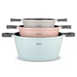 Set 3 oale antiaderente din aluminiu turnat ZASS Gourmet Pastel