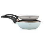 Set 3 tigăi antiaderente ZASS Gourmet din aluminiu turnat, Pastel