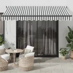 Copertină retractabilă antracit/alb, 3,5x2,5 m, textil/aluminiu GartenMobel Dekor