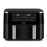 Friteuză cu aer cald dublă ZASS ZAF 21, 2 coșuri, 9 litri, 12 programe