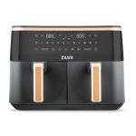 Friteuză cu aer cald dublă ZASS ZAF 23, 10 litri, 2600 W, 2 coșuri