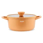 Oală din aluminiu turnat cu acoperire ceramică și capac, 24 cm, crem