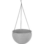 Ghiveci suspendat Strend Pro Modern, gri inchis, 26x16 cm, cu lant si carlig