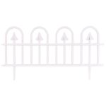 Gard decorativ mini alb pentru gradina 61x32 cm, set 4 buc