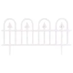 Gard decorativ mini alb pentru gradina 61x32 cm, set 4 buc