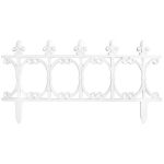 Gard decorativ mini alb din plastic 64x34 cm, set 5 bucati pentru gradina