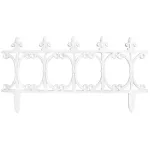 Gard decorativ mini alb din plastic 64x34 cm, set 5 bucati pentru gradina