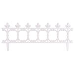 Gard decorativ mini alb din plastic 87x34 cm, set 4 bucati