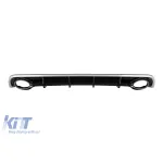 Difuzor tip RS6 cu capete cromate potrivit pentru bara spate standard a Audi A6 C7 4G 2011-2015 sedan, break -o---o- Performance AutoTuning